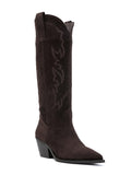 Jessie Western Embroidered Knee-High Cowboy Boots – Brown