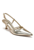 Lara Pointed-Toe Slingback Heel -  Gold