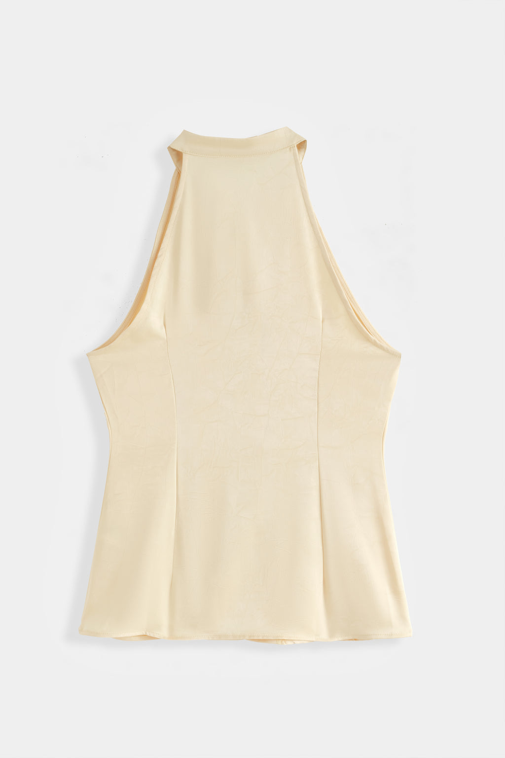 Zoya Faux Leather Halterneck Top - Yellow