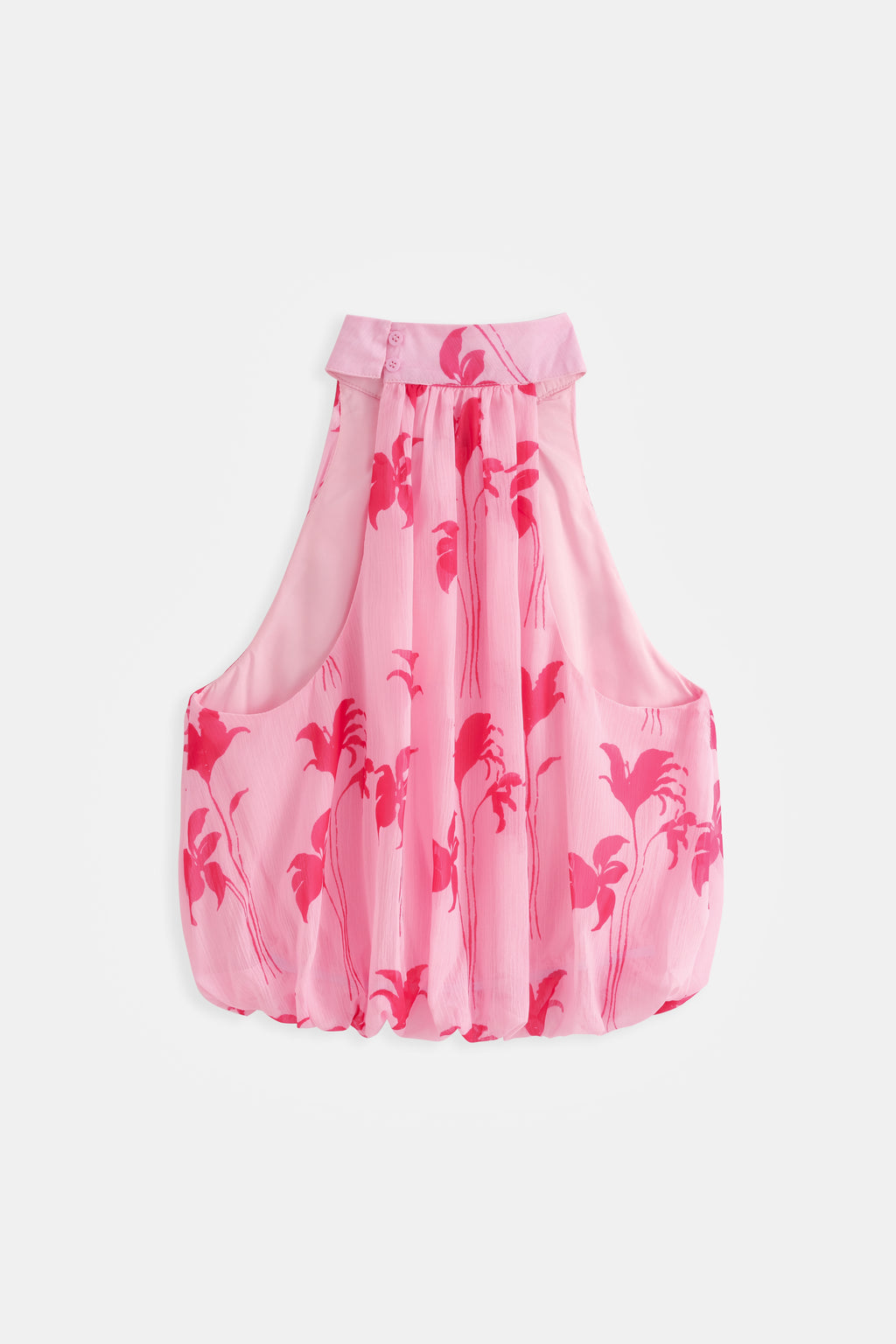 Harper Floral Bubble Hem Top - Pink