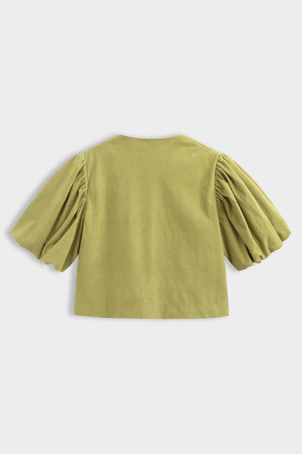Fiadh Corduroy Puff Sleeve Jacket - Olive Green