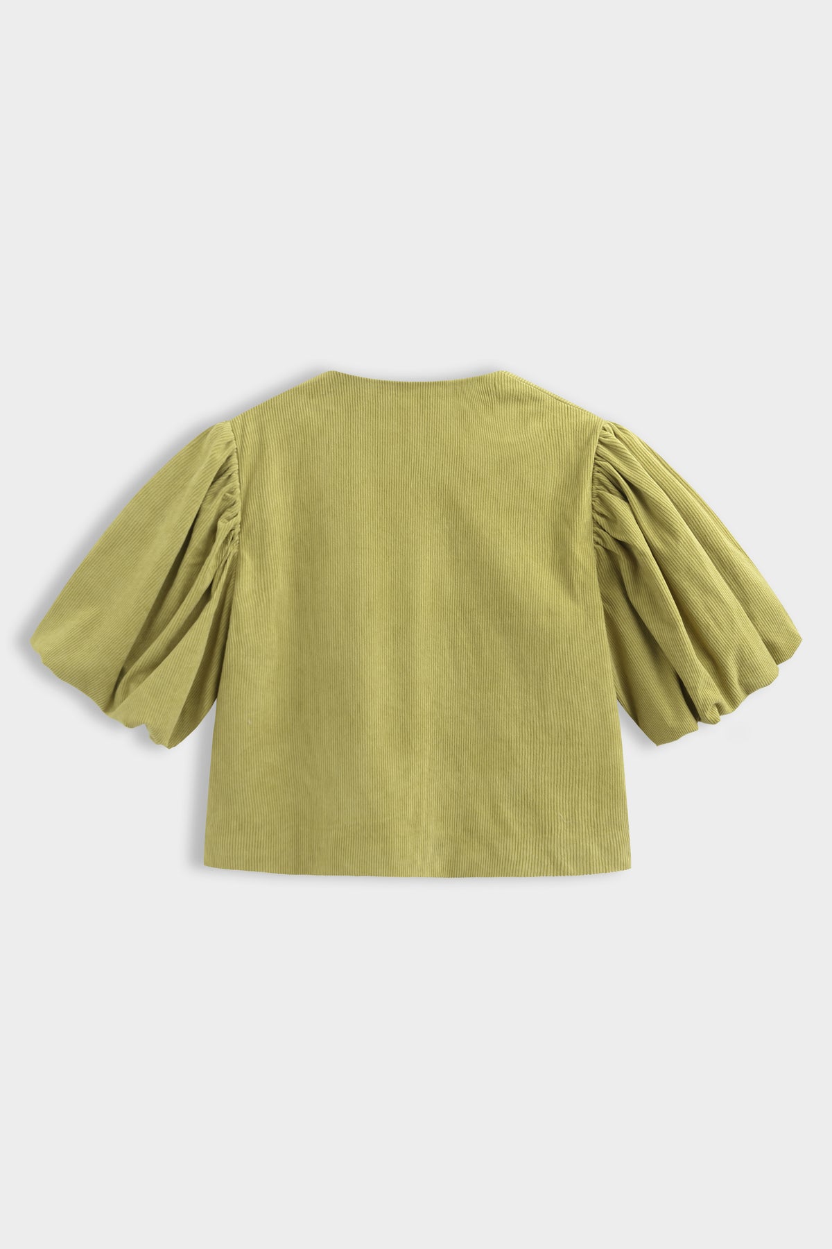 Fiadh Corduroy Puff Sleeve Jacket - Olive Green