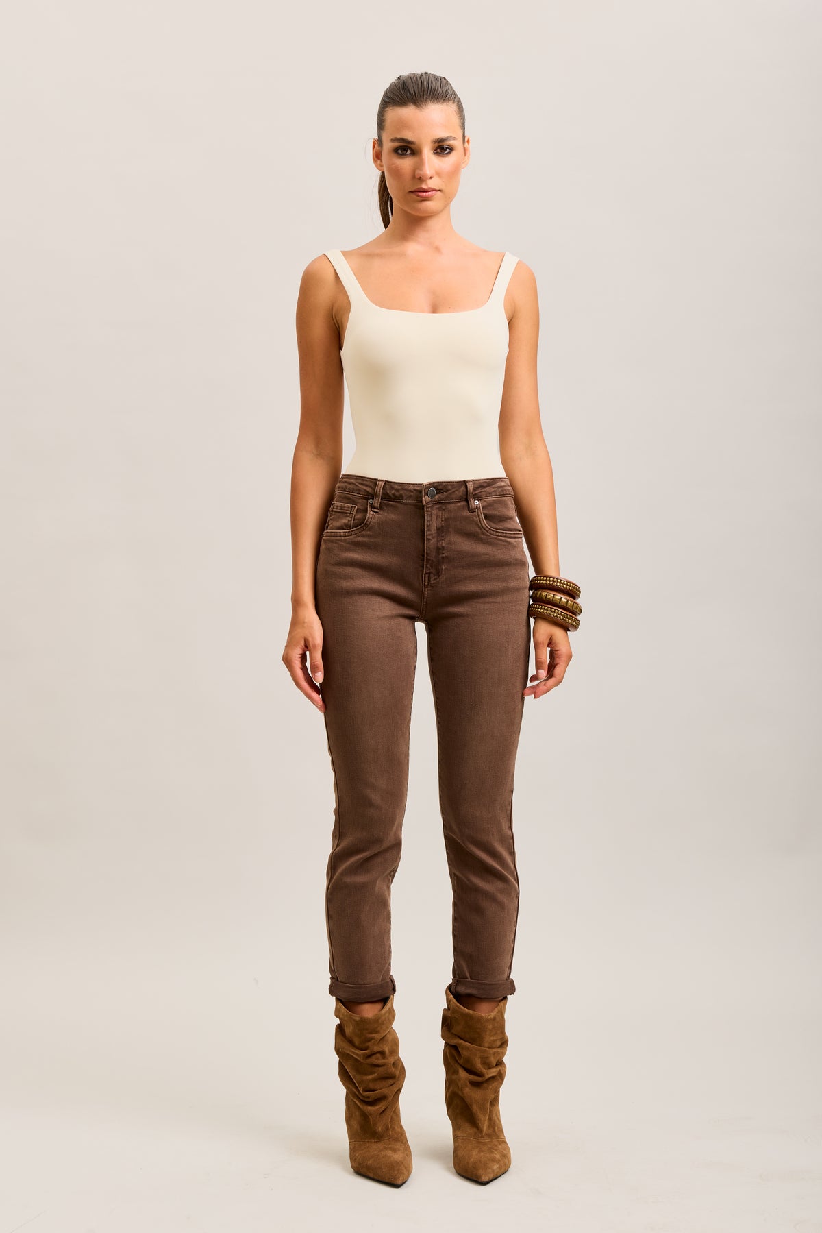 Eila Toxik Brown Skinny Jeans
