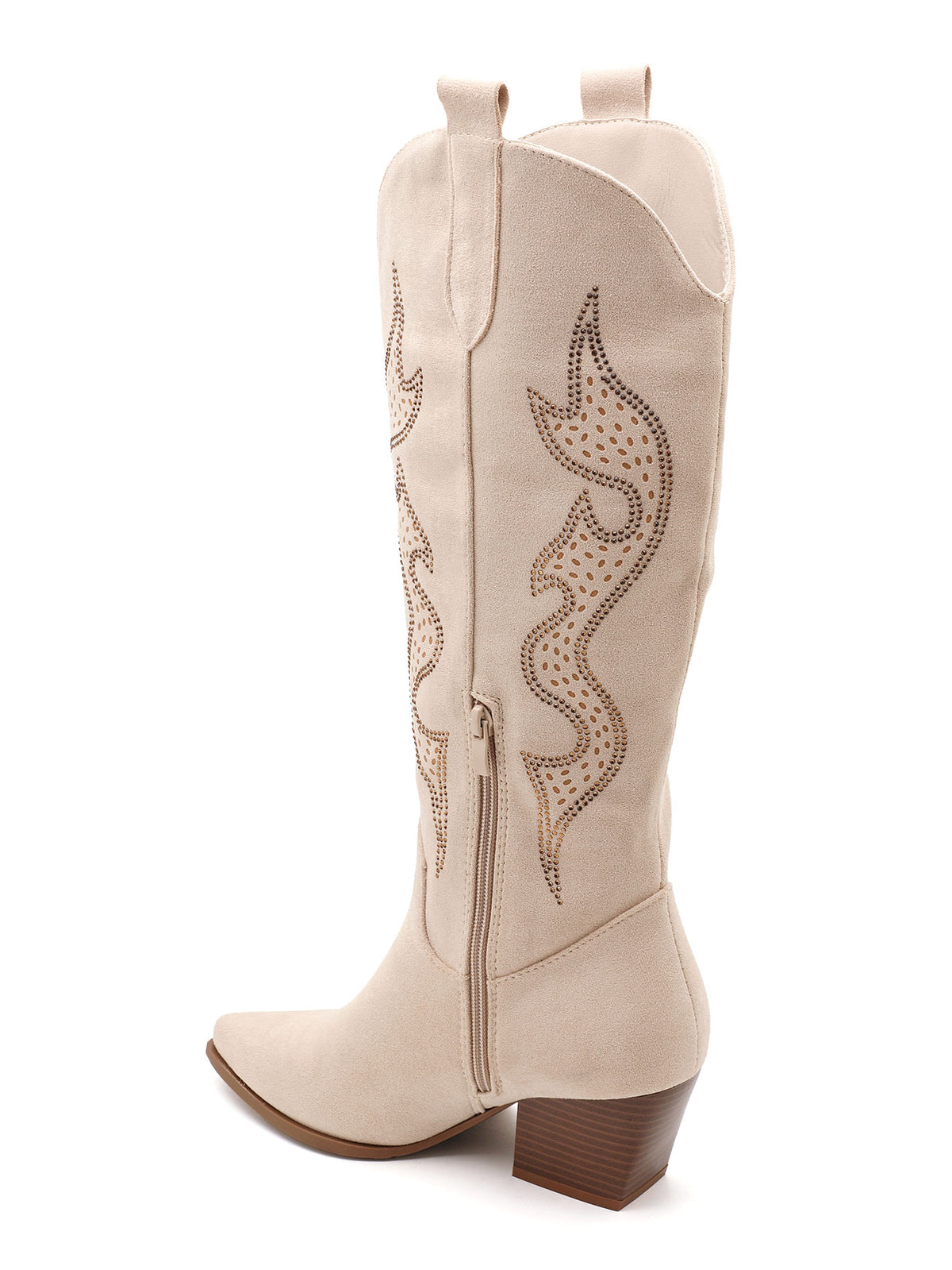 Cassidy Western Knee-High Cowboy Boots – Beige