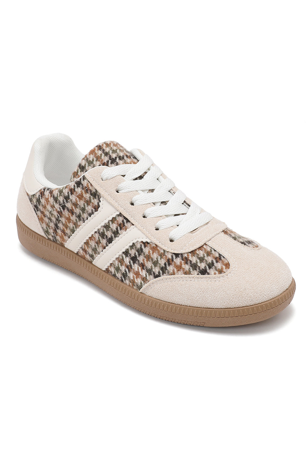 Isabel Check Trainers – Beige