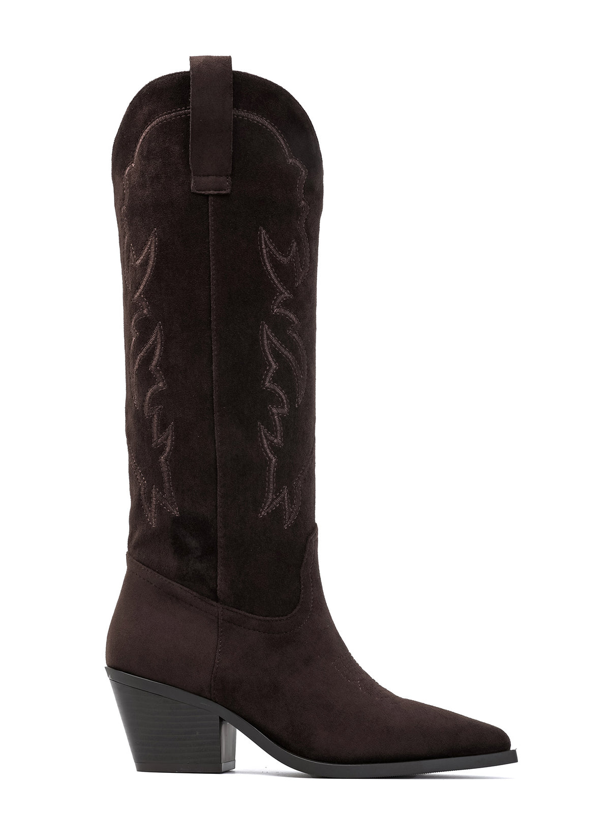 Jessie Western Embroidered Knee-High Cowboy Boots – Brown