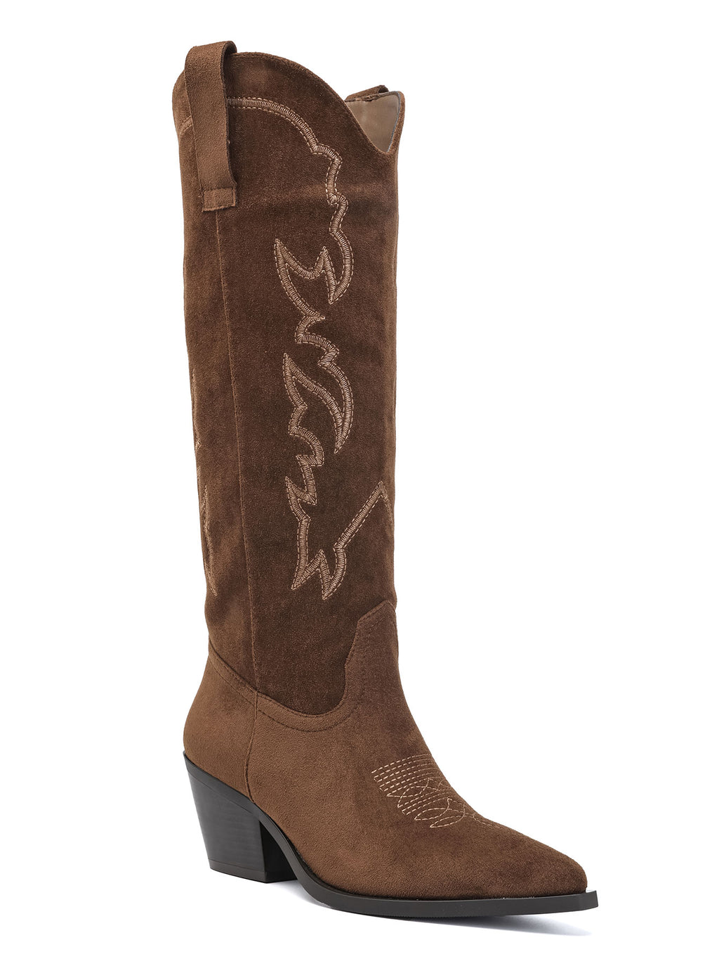 Jessie Western Embroidered Knee-High Cowboy Boots – Camel