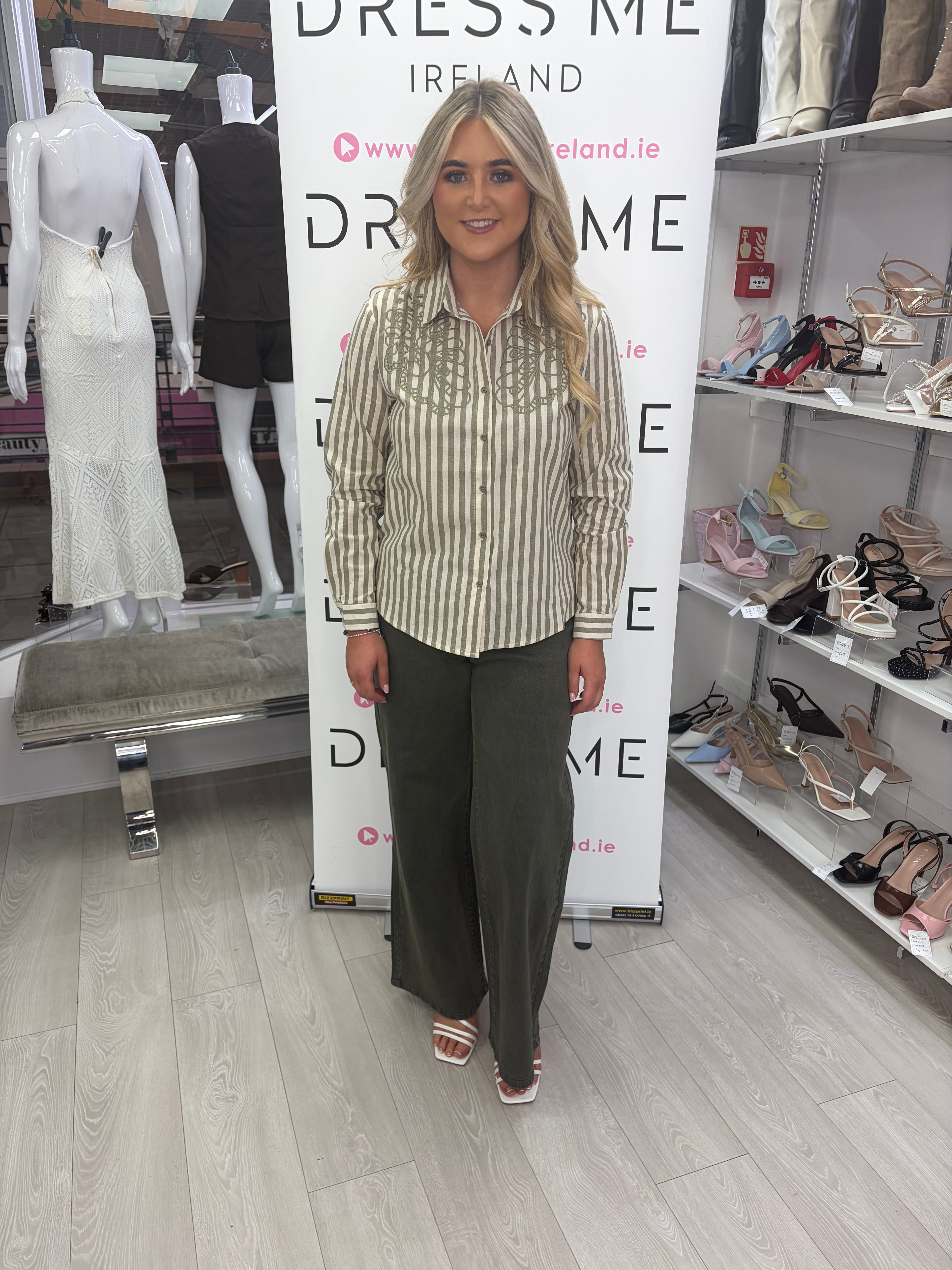 Jenny High Rise Wide Leg Jeans - Khaki