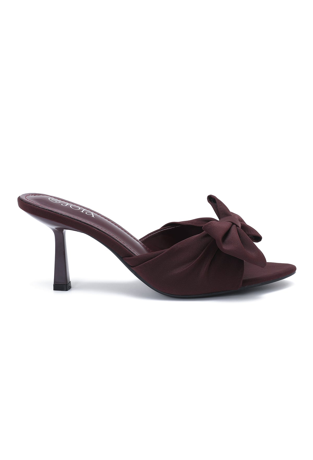 Marilyn Wine Bow Pointed-Toe Mule Heels
