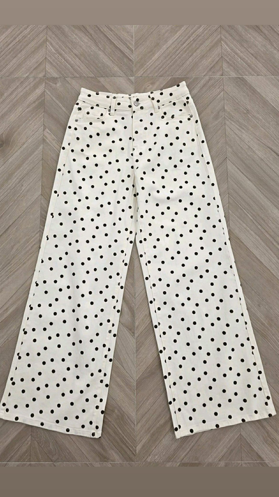 Kasey Polka Dot Wide-Leg Jeans
