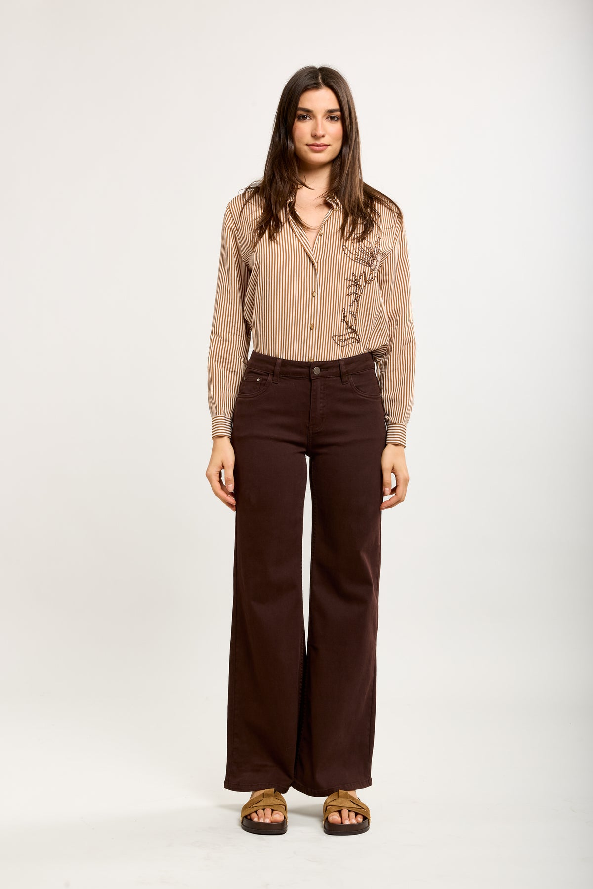 Molly Toxik Brown Wide Leg Jeans