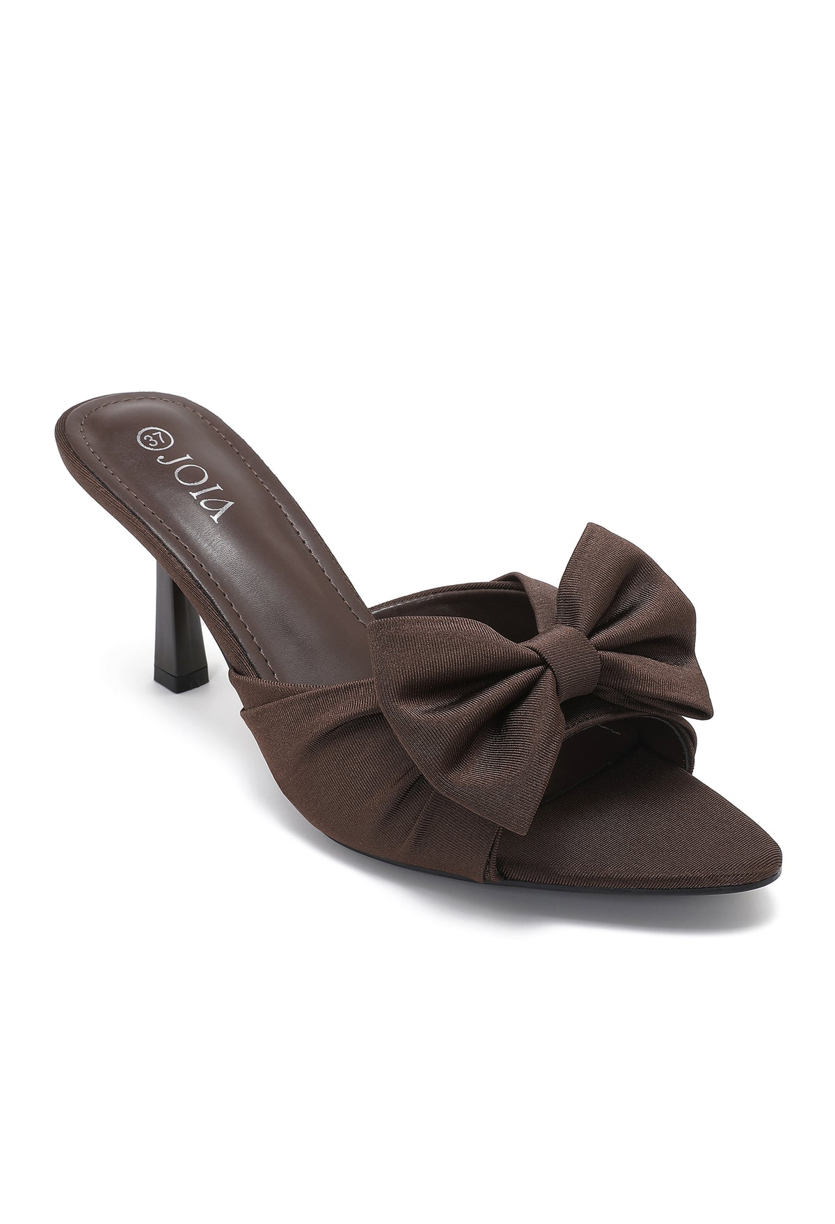 Marilyn Brown Bow Pointed-Toe Mule Heels