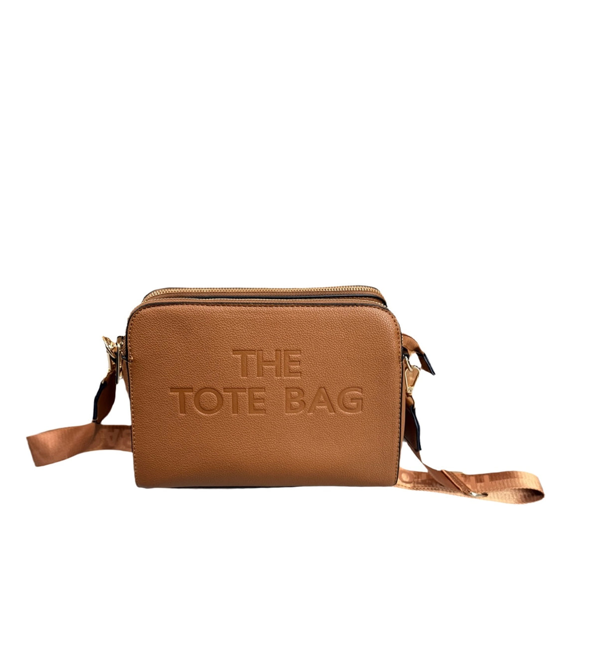 The Tote Bag Crossbody Tan Everyday Double-Zip Shoulder Bag