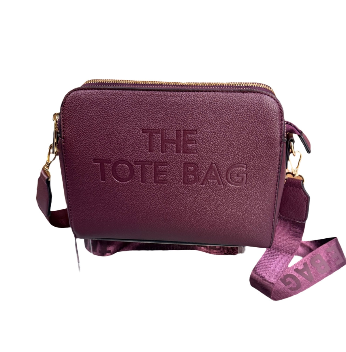 The Tote Bag Crossbody Wine Everyday Double-Zip Shoulder Bag