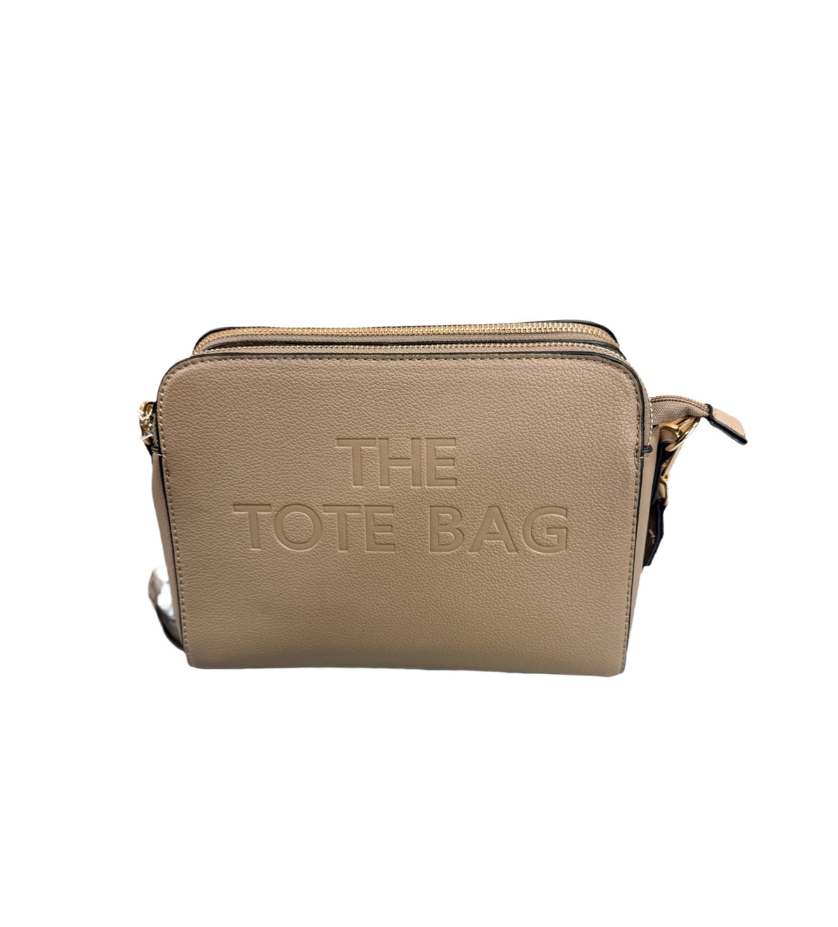 The Tote Bag Crossbody Taupe Everyday Double-Zip Shoulder Bag