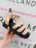 Maya Chunky Buckle Sandals – BEIGE