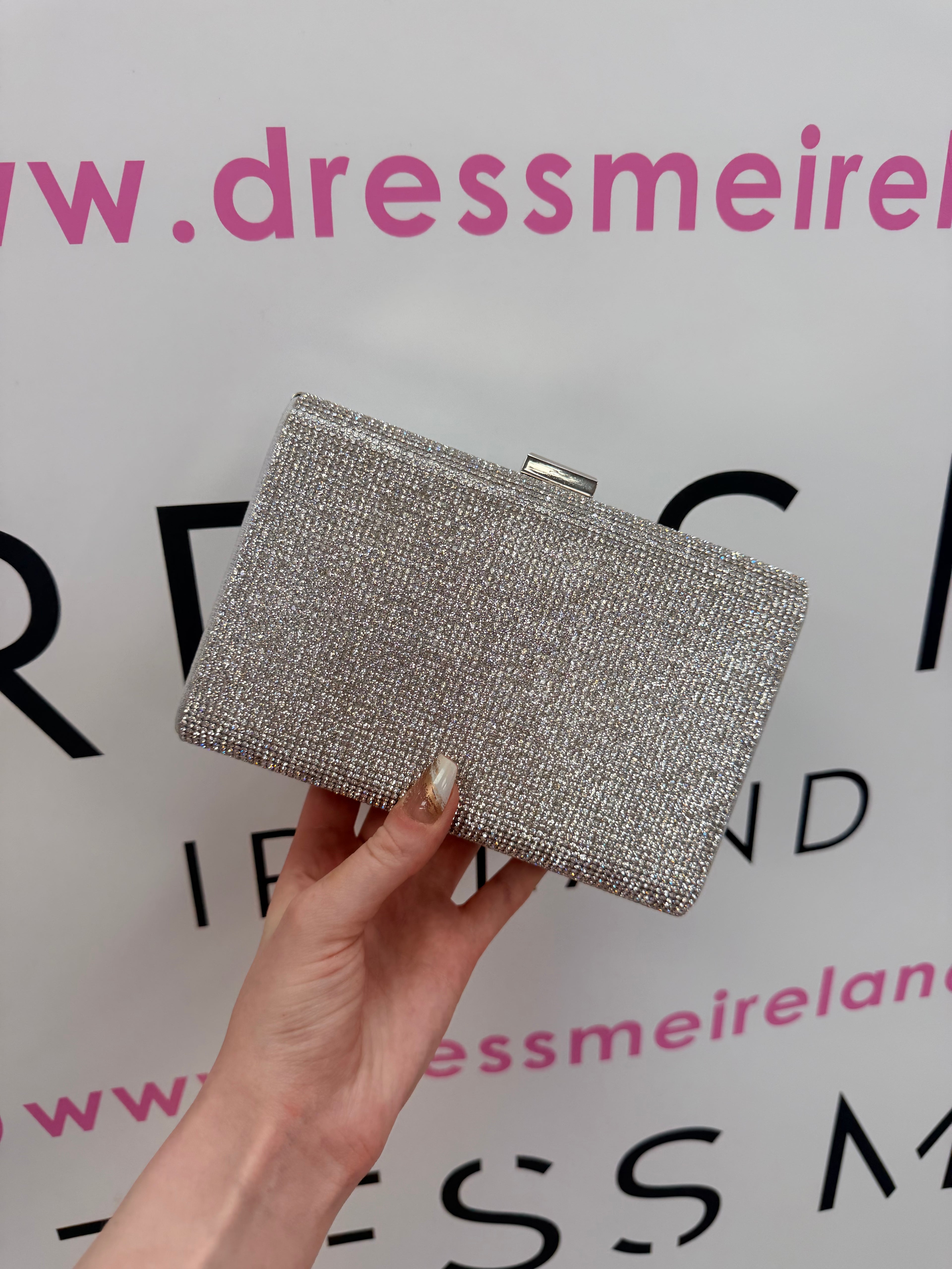 UNA CLUTCH BAG IN SILVER