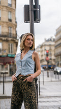 Emer Top – Light Wash Denim Vest