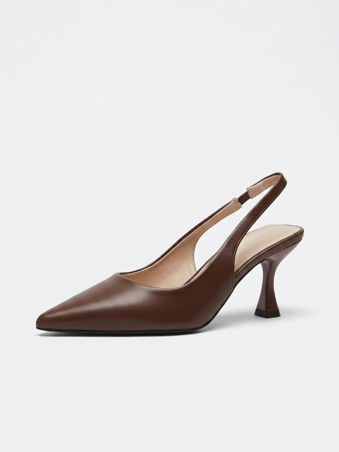 Vera Patent Slingback Heels – Brown