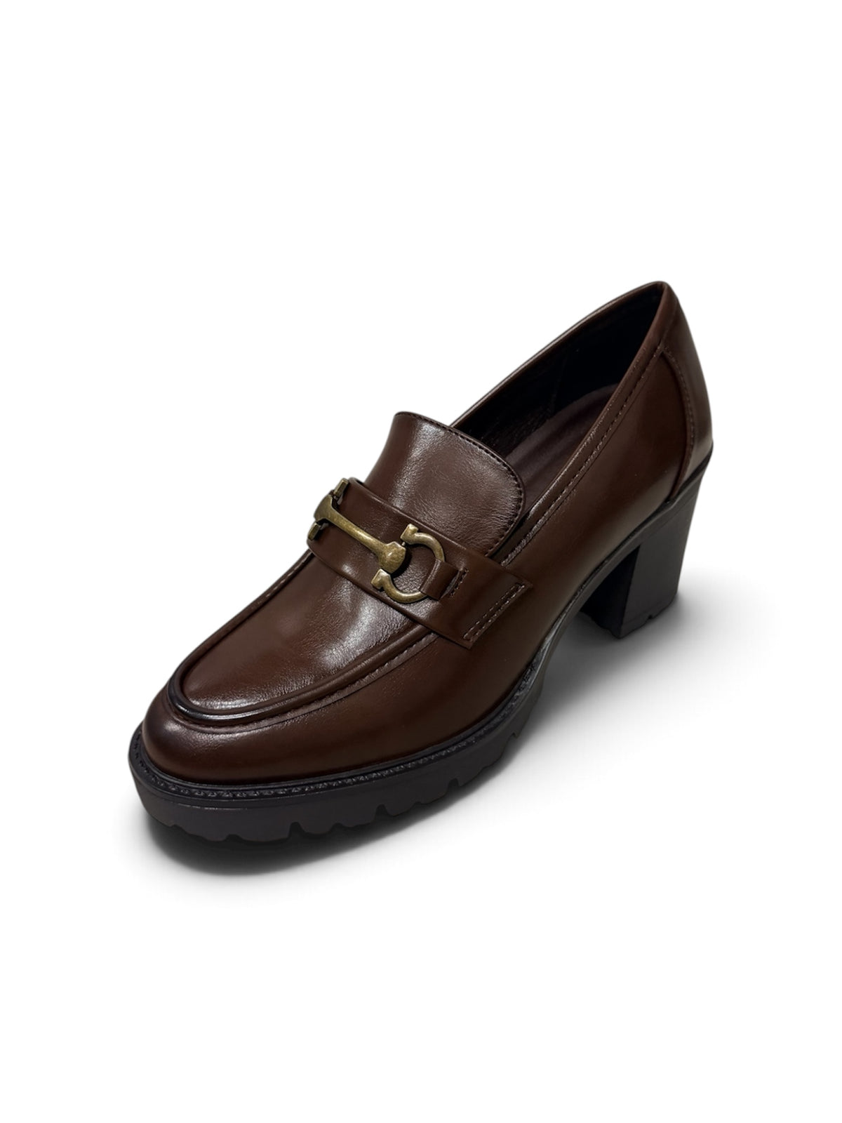 Charlie Women’s Brown Chunky Heel Loafers