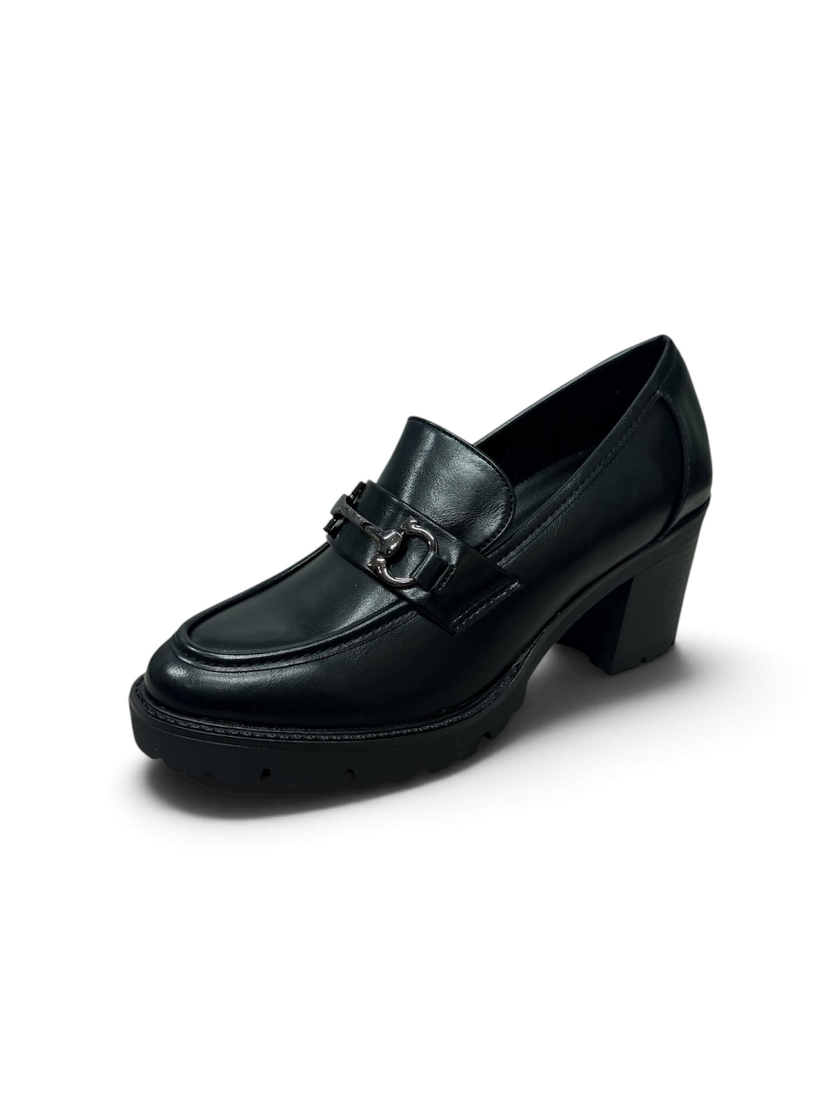 Charlie Women’s Black Chunky Heel Loafers