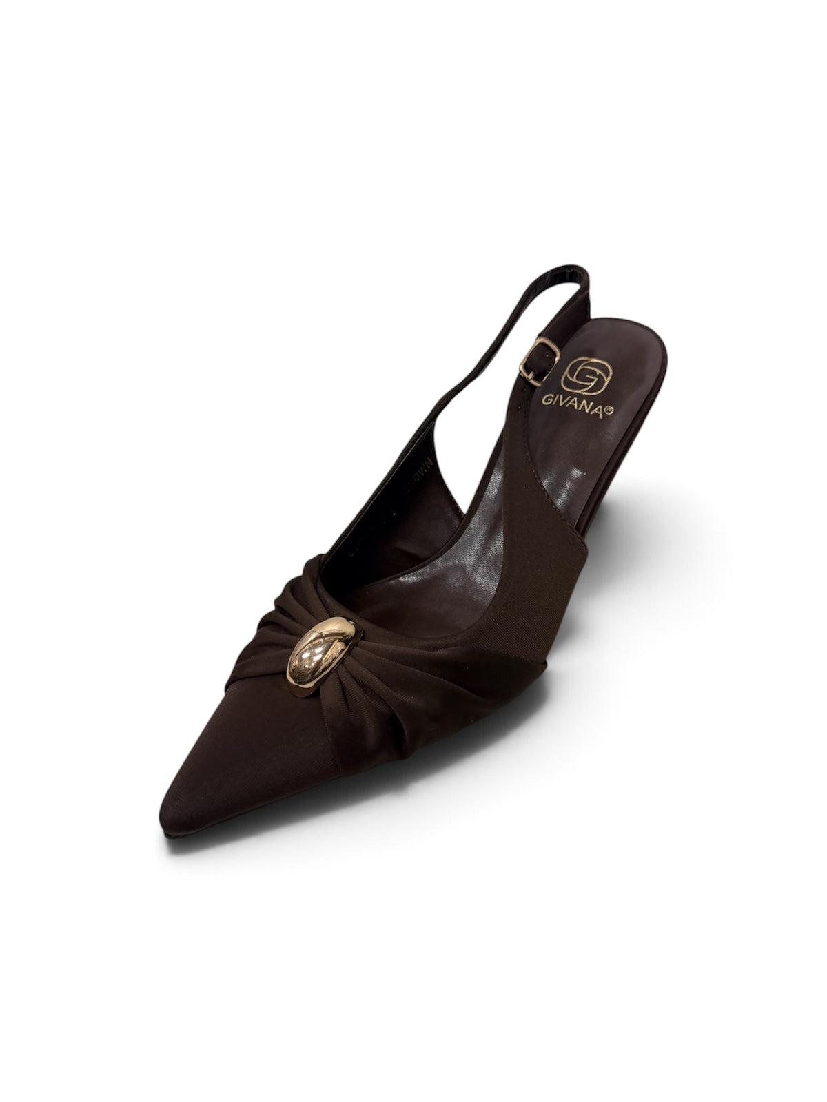 Fifi Brown Pointed-Toe Slingback Heels