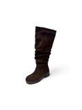 Francesca Knee-High Chunky Heel Boots – Brown