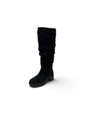 Francesca Knee-High Chunky Heel Boots – Black