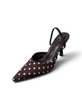 Jayde Brown Polka Dot Slingback Heels