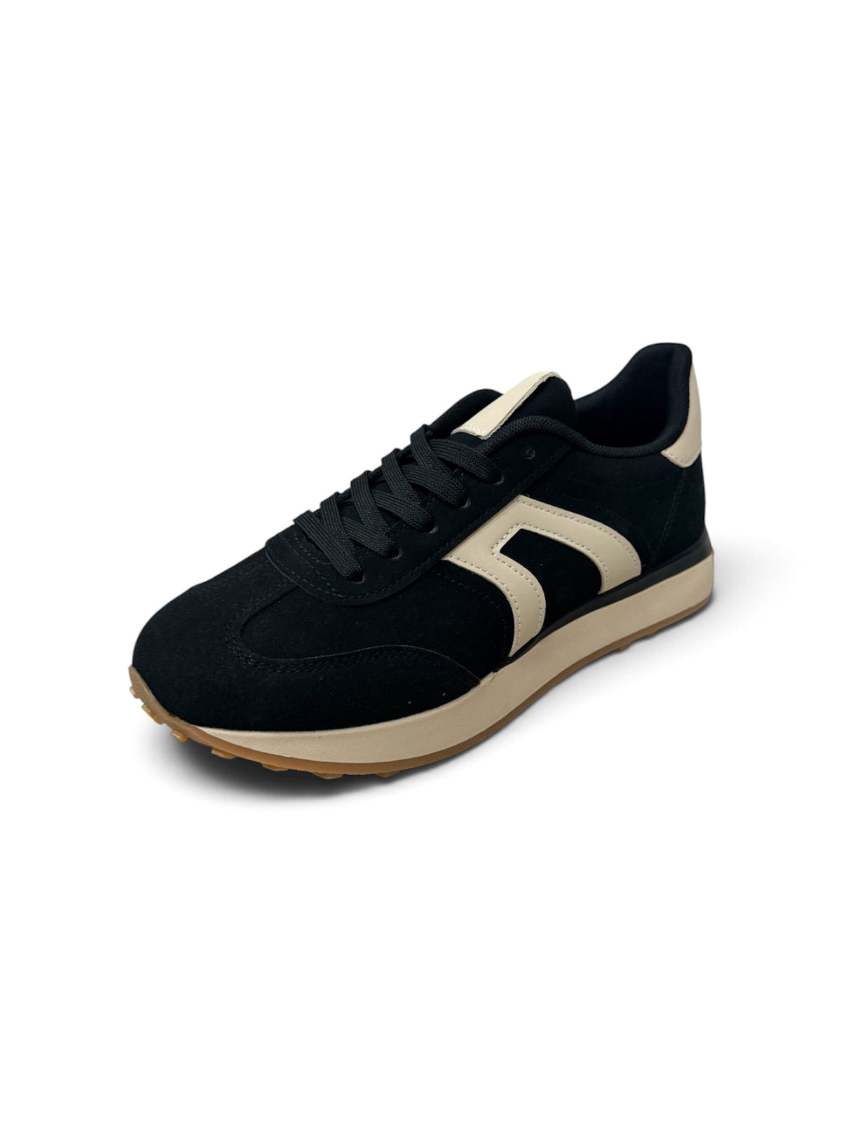 Heather Black Retro Trainers