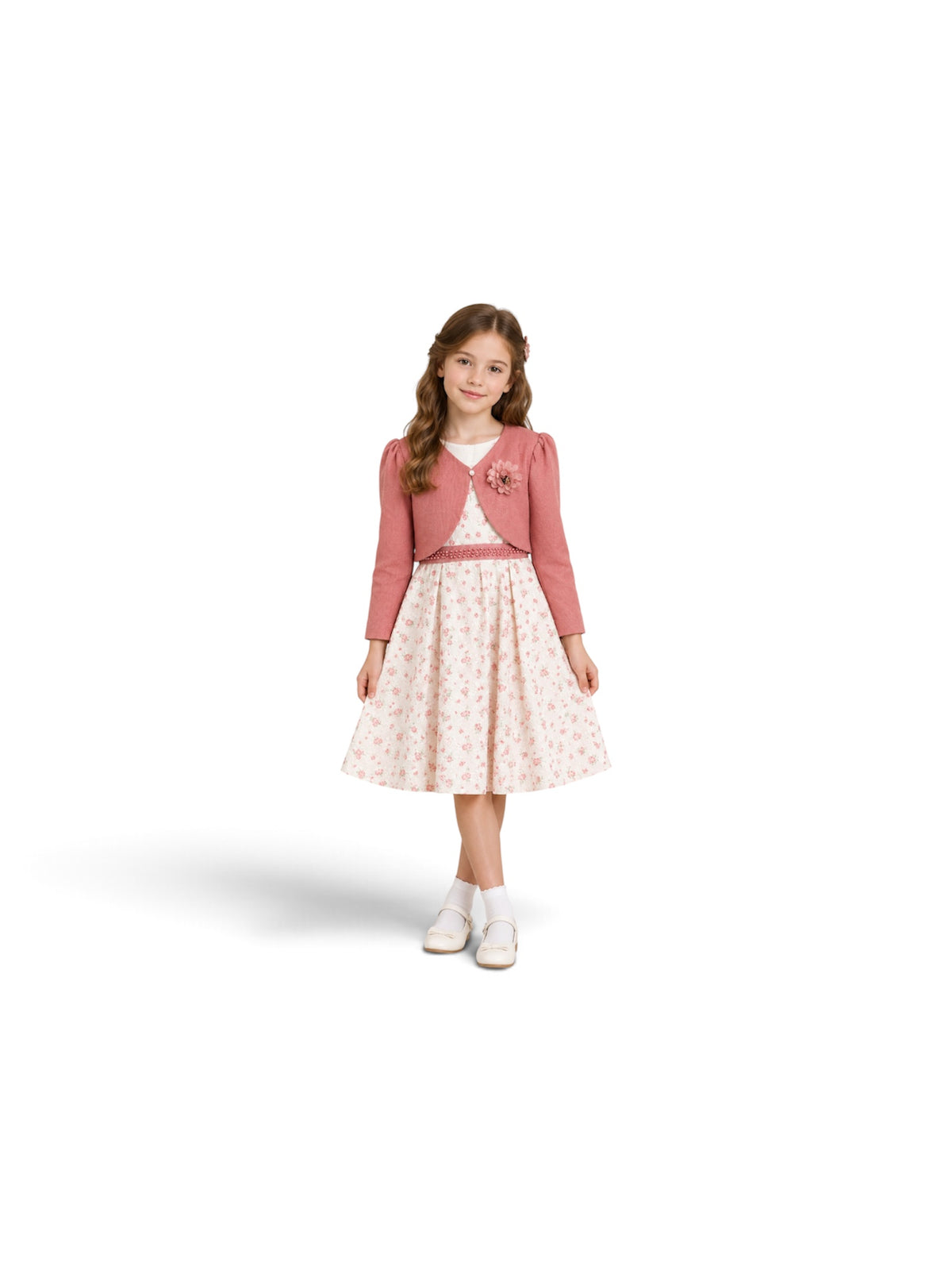 Amelia Kids Dress Dark Pink
