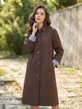 Polly Gingham Detail Trench Coat -  Brown