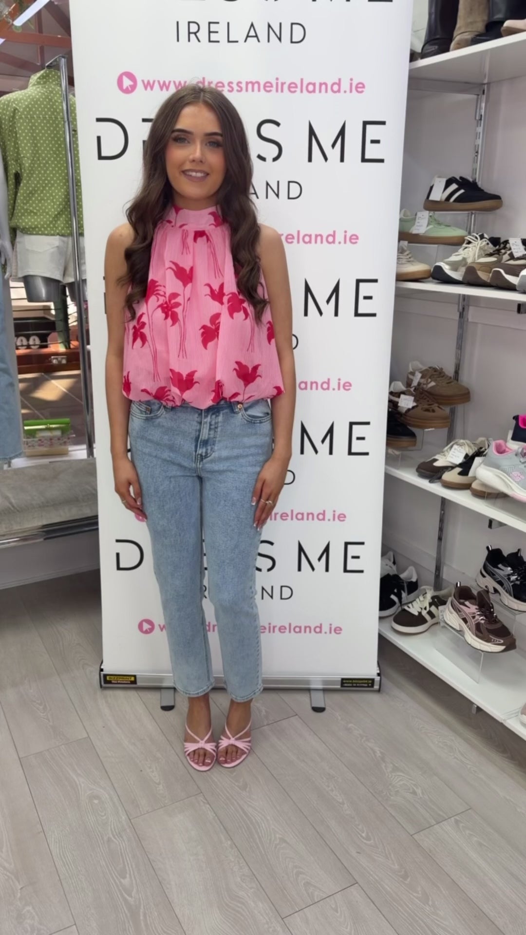 Harper Floral Bubble Hem Top - Pink