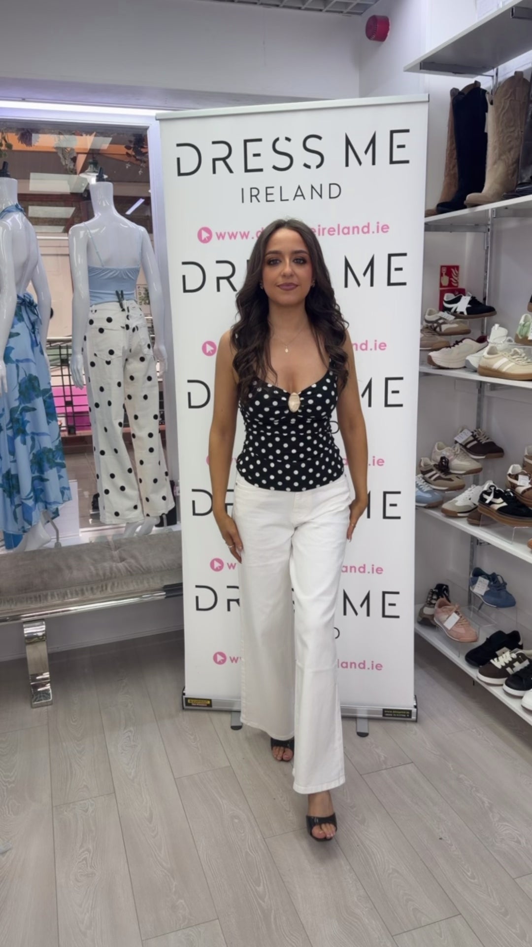 Luna Polka Dot Top - Black