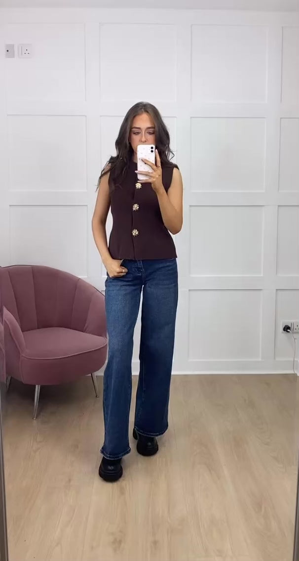 CALLIE BROWN KNIT WAISTCOAT