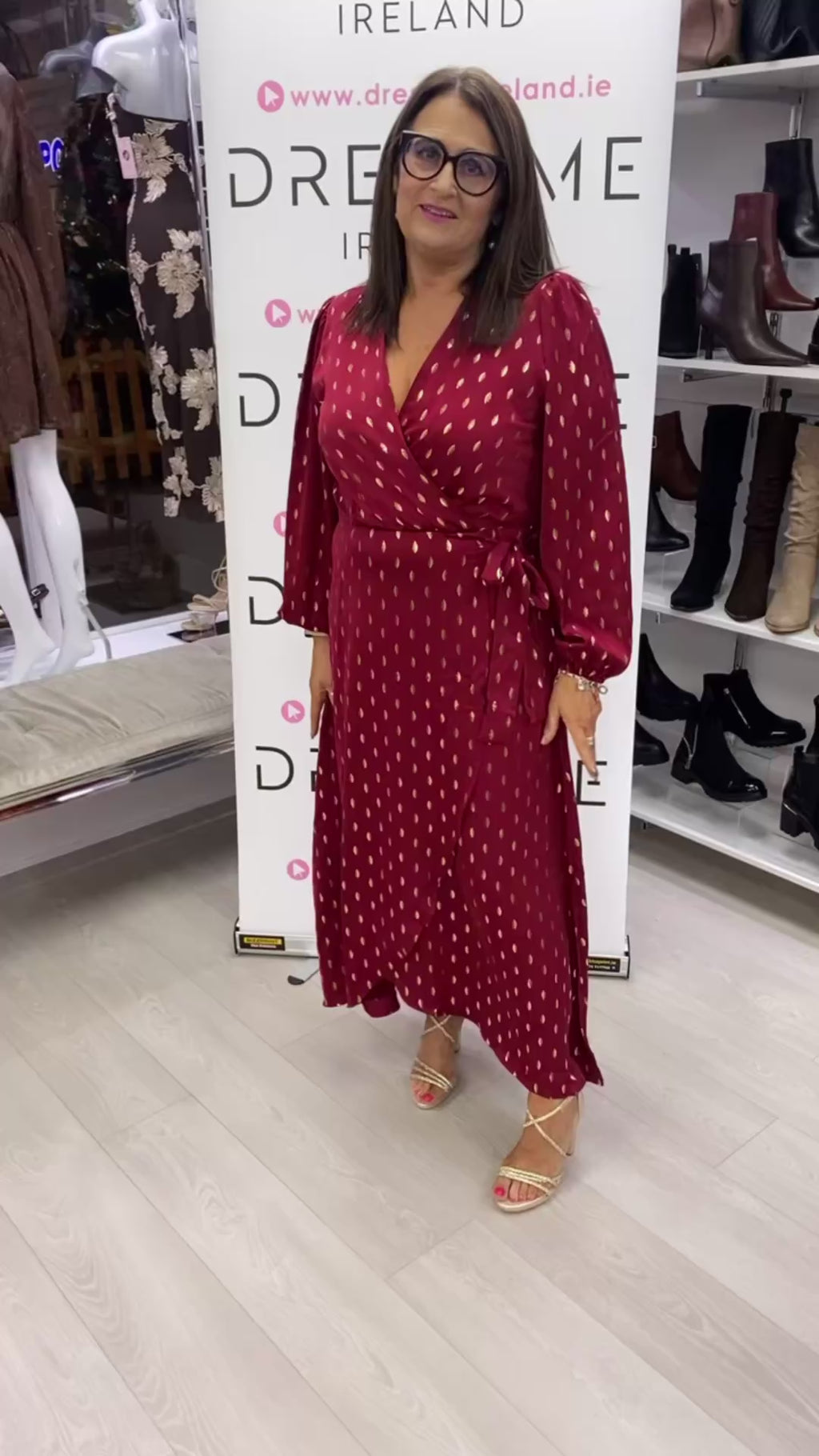 RIANA DRESS - BURGANDY