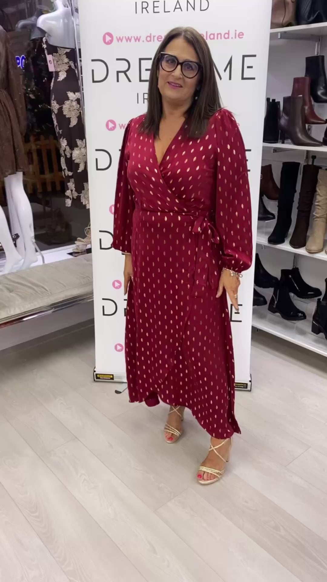 RIANA DRESS - BURGANDY